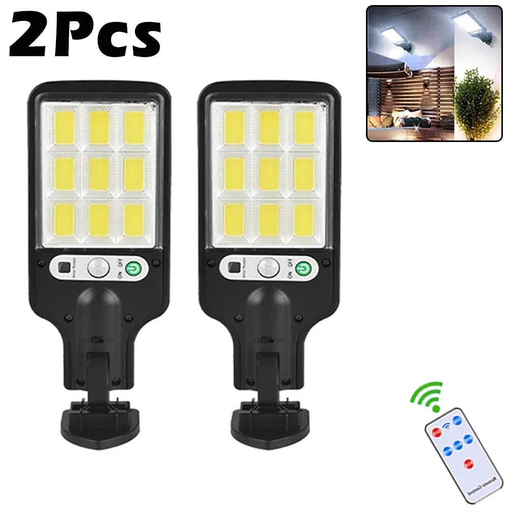 Solar Lights Outdoor 3 Modes 108COB Waterproof Street Lamp