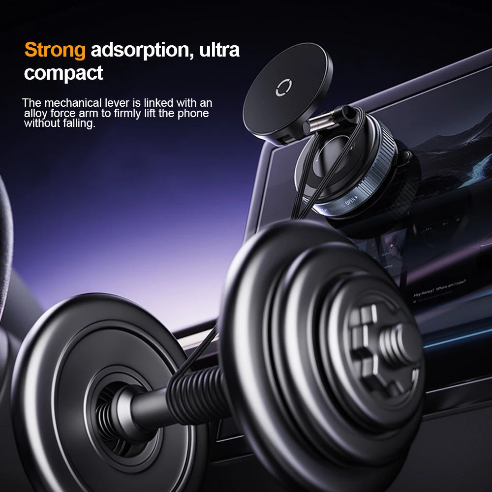 360 degree Rotation Foldable Magnetic Phone Holder, Vacuum Suction Cup Wireless Charger, Portable Universal Mount for Car, Gym