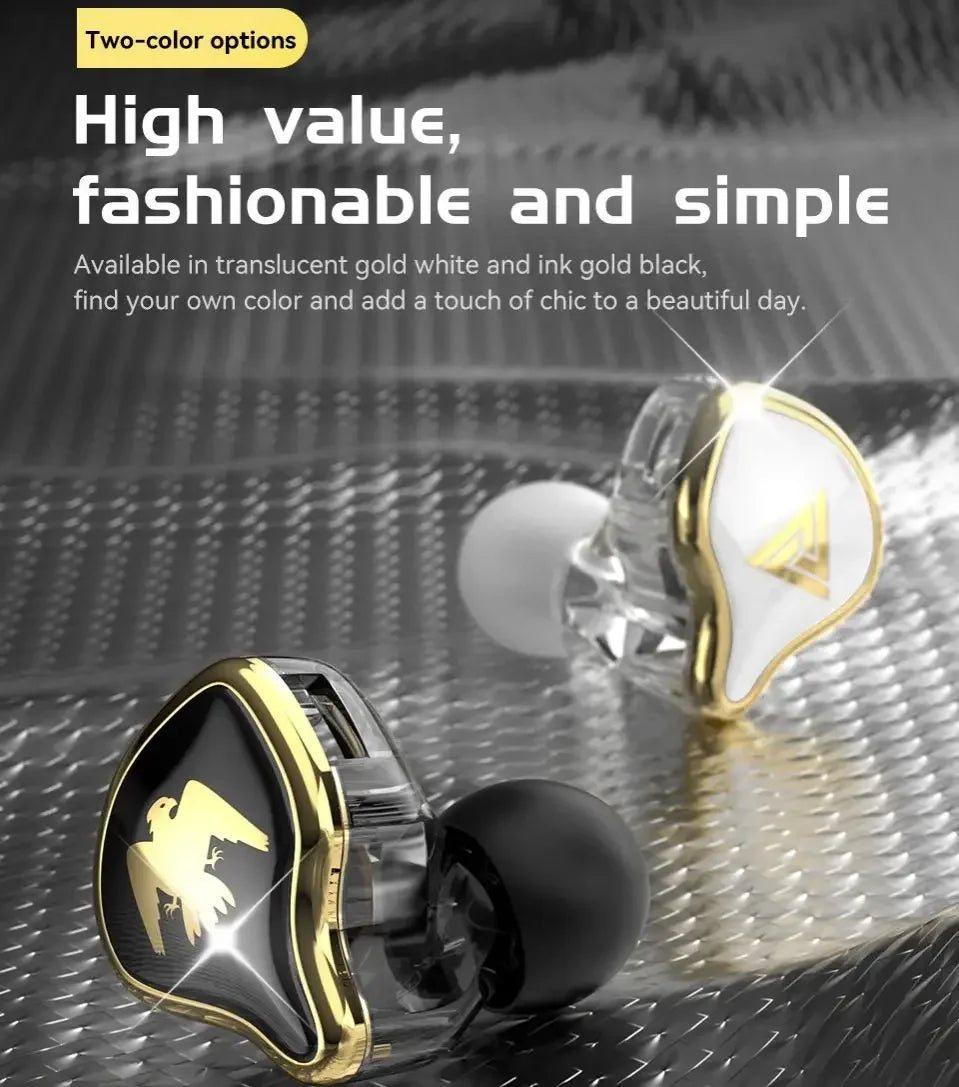 QKZ AK6 Ares Sports In-Ear Earphones with Remote Control Microphone Heavy Bass HiFi Wired Earbuds for Listen to music and game