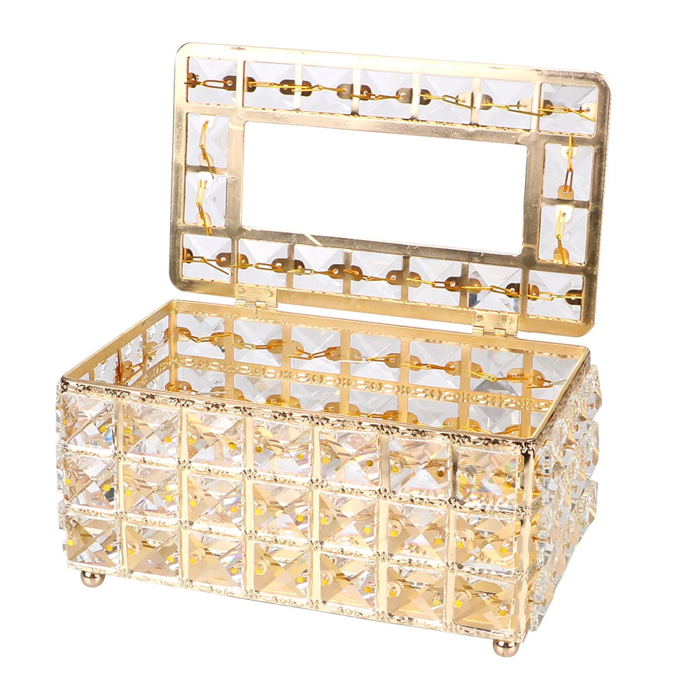 Bedroom Office Hotel Cafe Coffee Bar Napkin Box Crystal Cube Tissue Box European-style Napkin Dispenser Square
