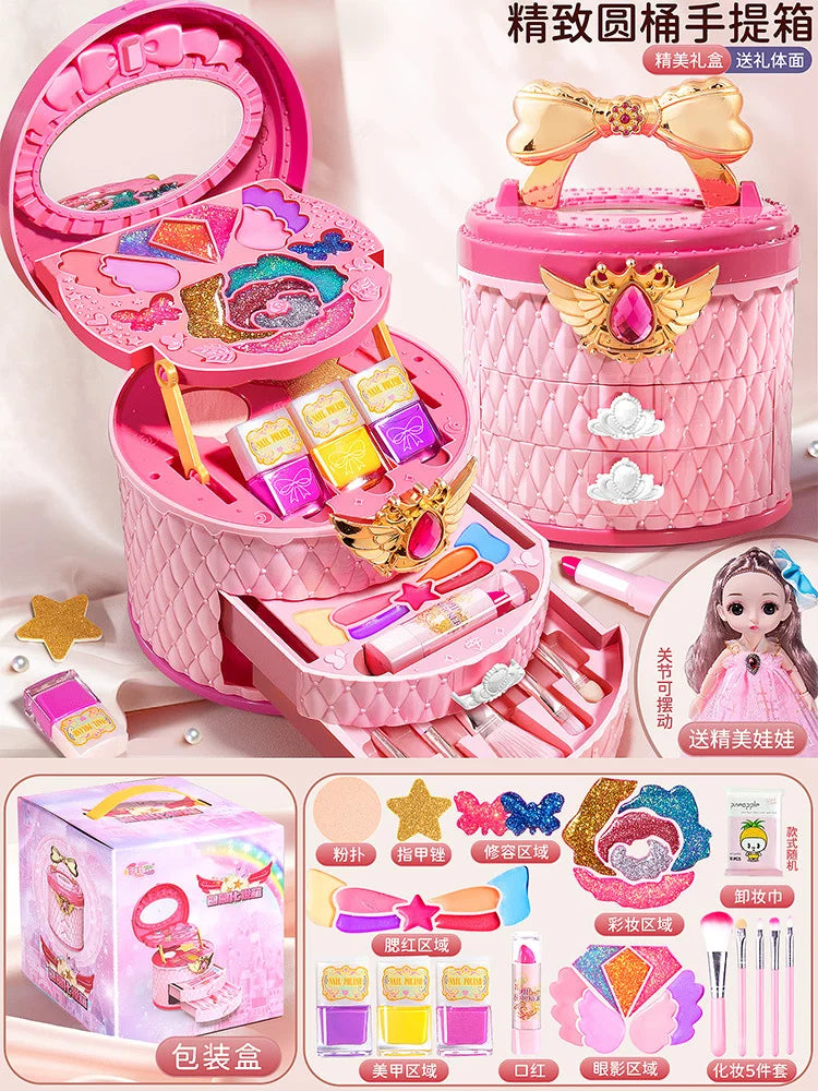 Kids Washable Makeup Girl Toys - Kids Makeup Kit for Girl, Real Make Up Set, Little Girls Makeup Kit for Toddler Kid Children Pr