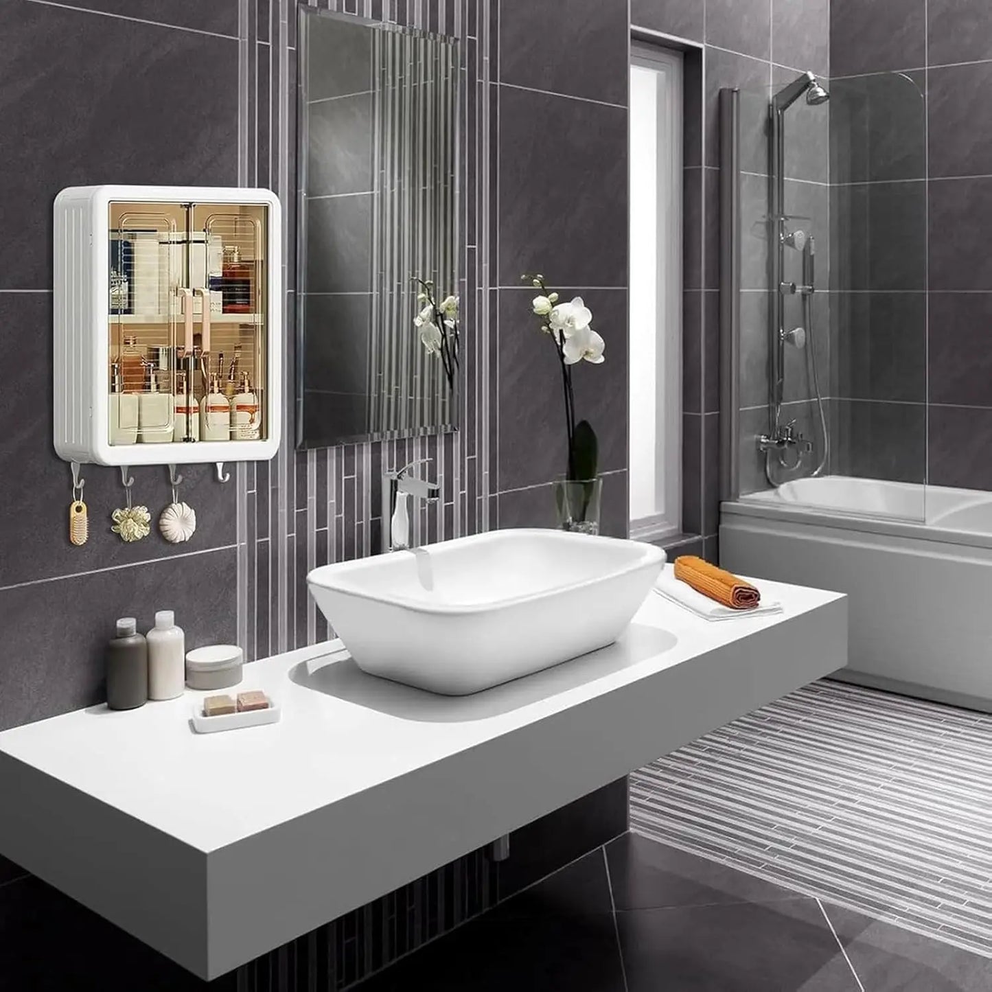 Wall-Mounted Bathroom Storage Cabinet – Double Door Medicine Shelf