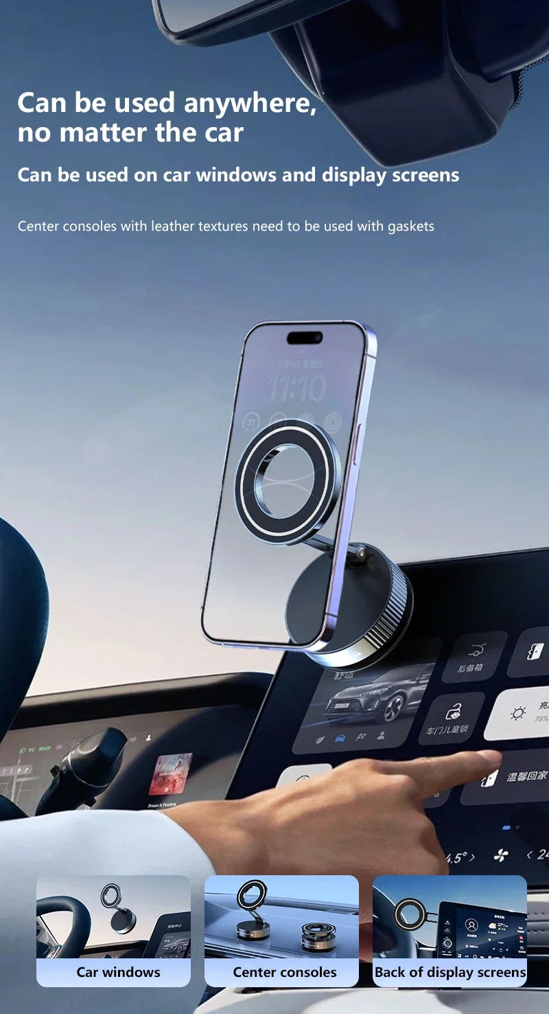 Phone Holder 360°Rotation Magnetic Car Mechanical Stand Vacuum Suction Cup Adsorption Bracket Navigation Universal Holder