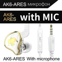 QKZ AK6 Ares Sports In-Ear Earphones with Remote Control Microphone Heavy Bass HiFi Wired Earbuds for Listen to music and game