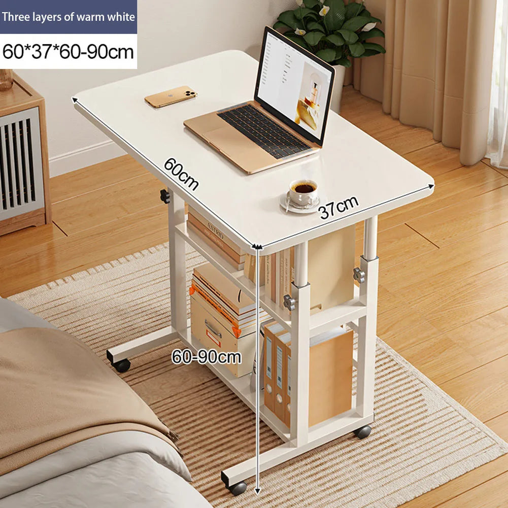 Height Adjustable Mobile Table Overbed Desk with Wheels Multi Color