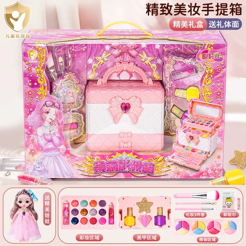 Kids Washable Makeup Girl Toys - Kids Makeup Kit for Girl, Real Make Up Set, Little Girls Makeup Kit for Toddler Kid Children Pr