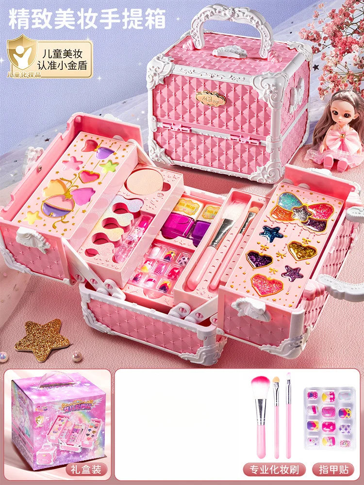 Kids Washable Makeup Girl Toys - Kids Makeup Kit for Girl, Real Make Up Set, Little Girls Makeup Kit for Toddler Kid Children Pr