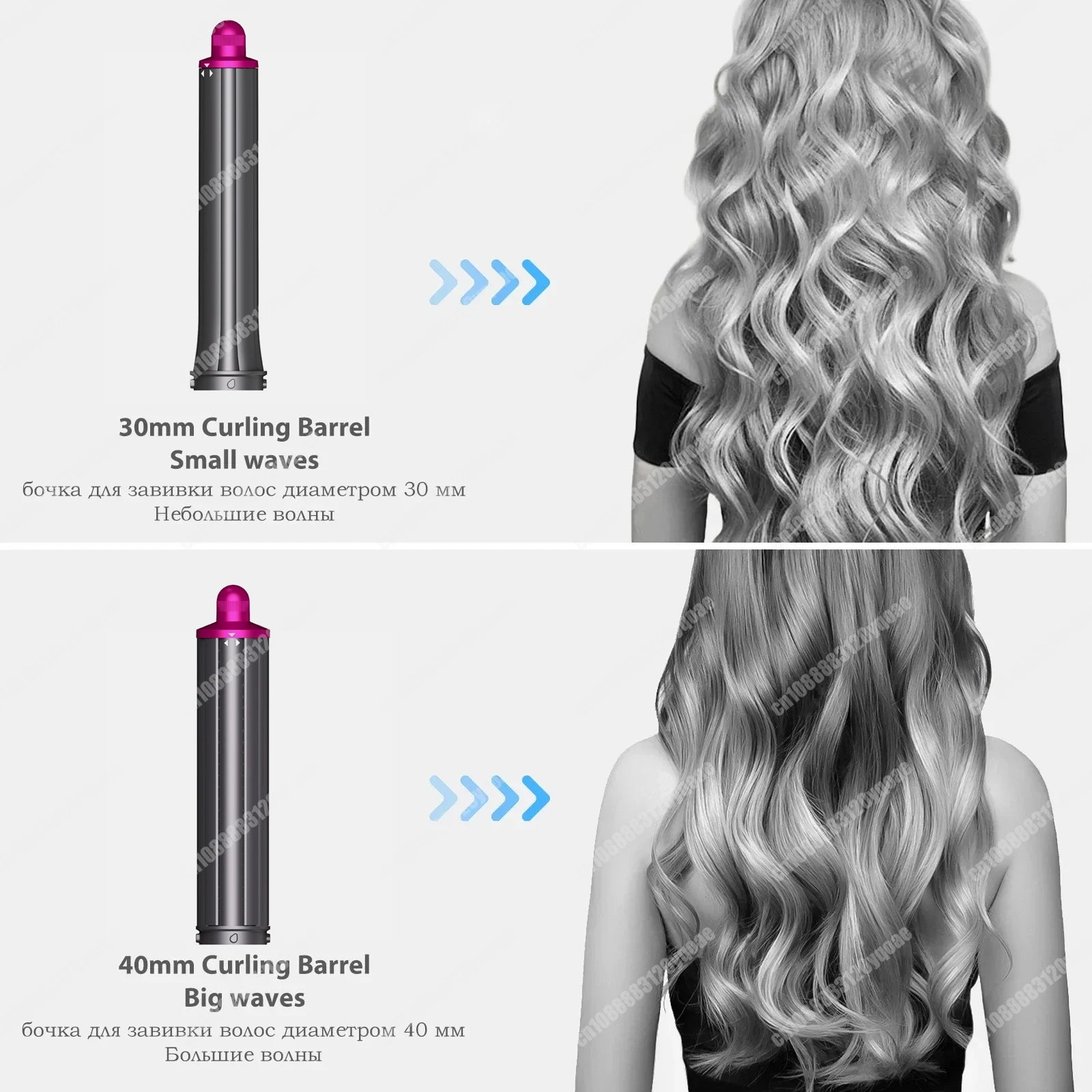 Hot Air Brush Auto-Curling 6 in1 Professional Multi Hair Styler Wrap Iron Straightener Hair Brush Curly Hair Dryer With Nozzles