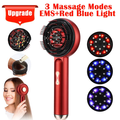 Electric Vibration Scalp Massager & Advanced Red Light Hair Growth Brush