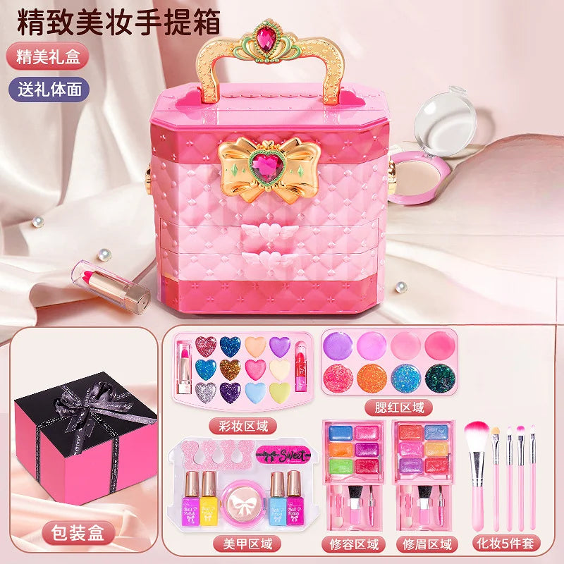 Kids Washable Makeup Girl Toys - Kids Makeup Kit for Girl, Real Make Up Set, Little Girls Makeup Kit for Toddler Kid Children Pr
