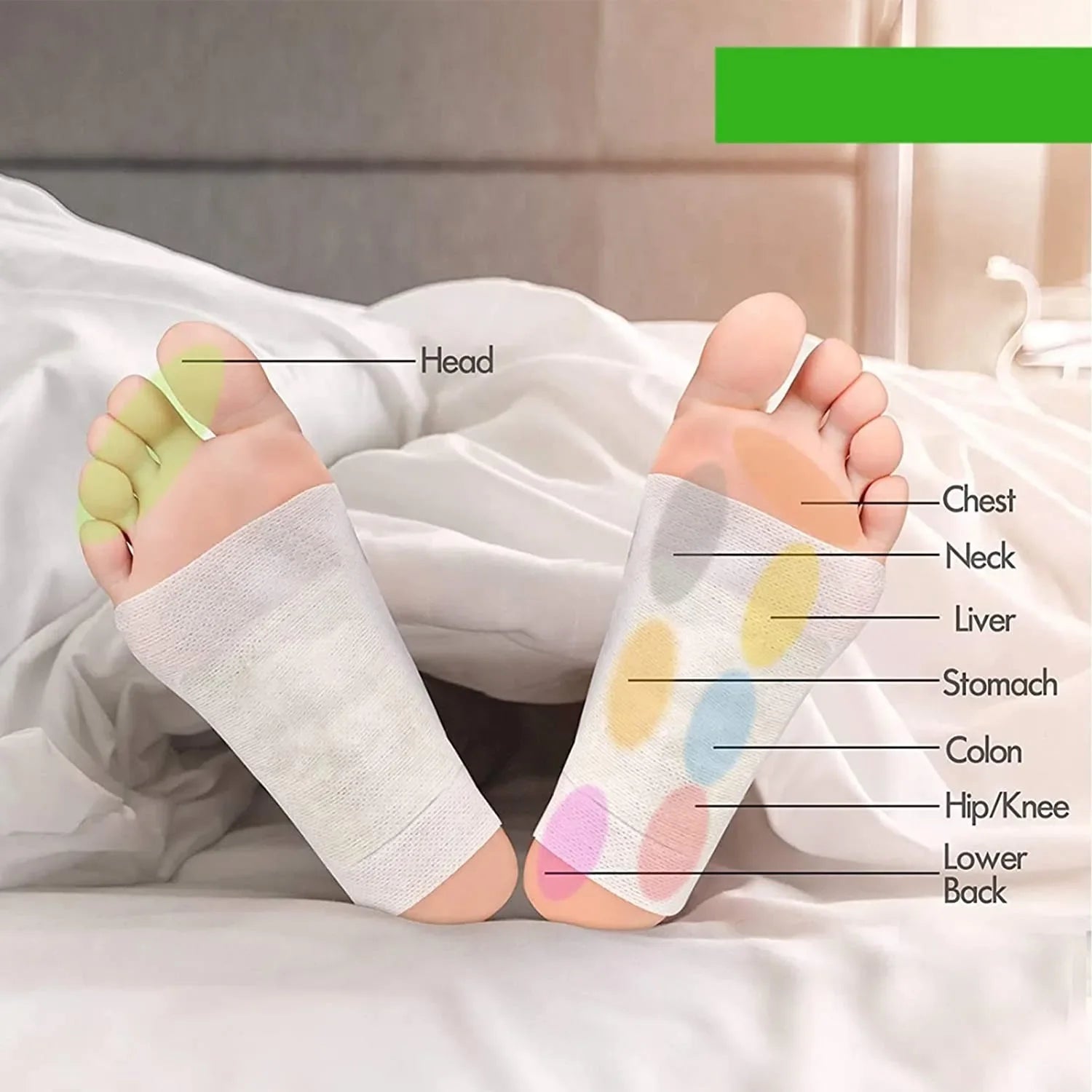 100PCS/Lot Kinoki Detox Foot Patch Bamboo Patches With Adhersive Cleansing Foot pads Foot Care Tool Improve Sleep fatigue relief