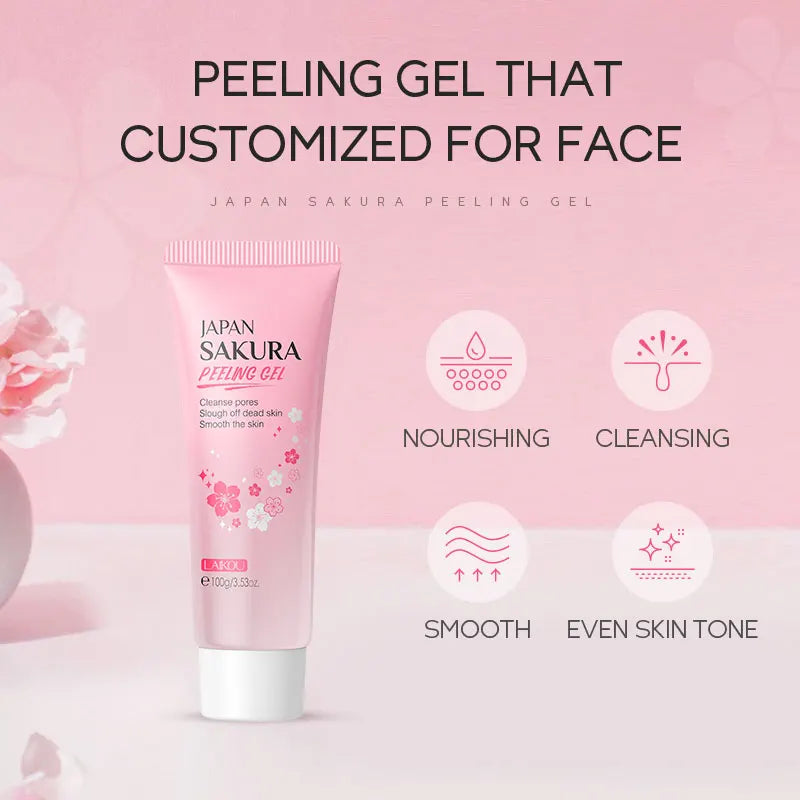 LAIKOU Japan Sakura Peeling Gel Gentle Exfoliating Dead Skin Remover Brightening Face Scrub