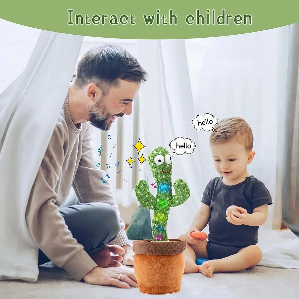 Dancing And Talking Cactus Toy Sunshine Cactus Children's Electronic Plush Toy Rechargeable Dancer Glowing Dancing USB Record