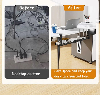 Telescopic Under-Desk Cable Management Tray – Metal Wire Organizer
