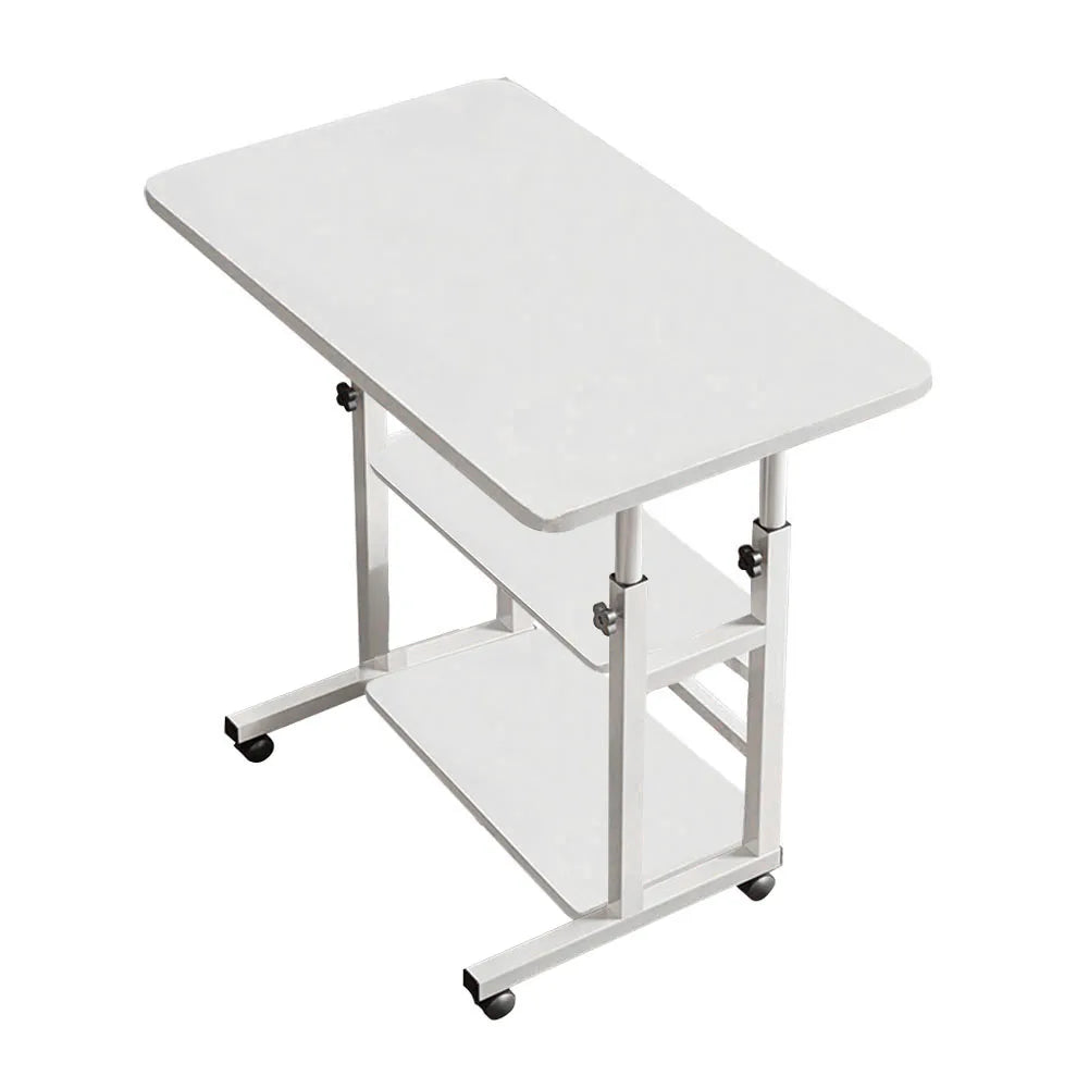 Height Adjustable Mobile Table Overbed Desk with Wheels Multi Color