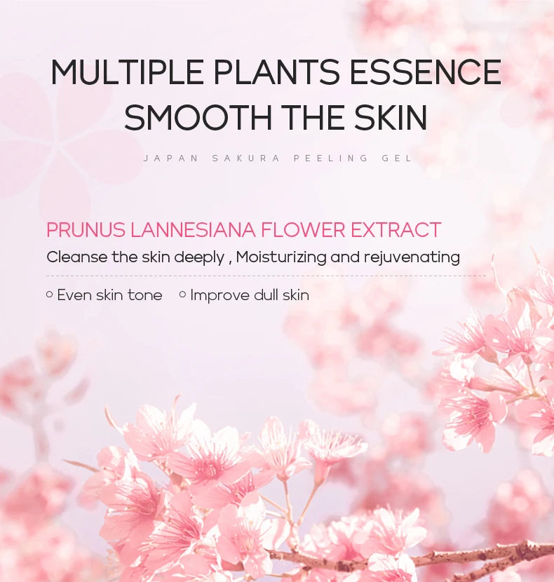 LAIKOU Japan Sakura Peeling Gel Gentle Exfoliating Dead Skin Remover Brightening Face Scrub