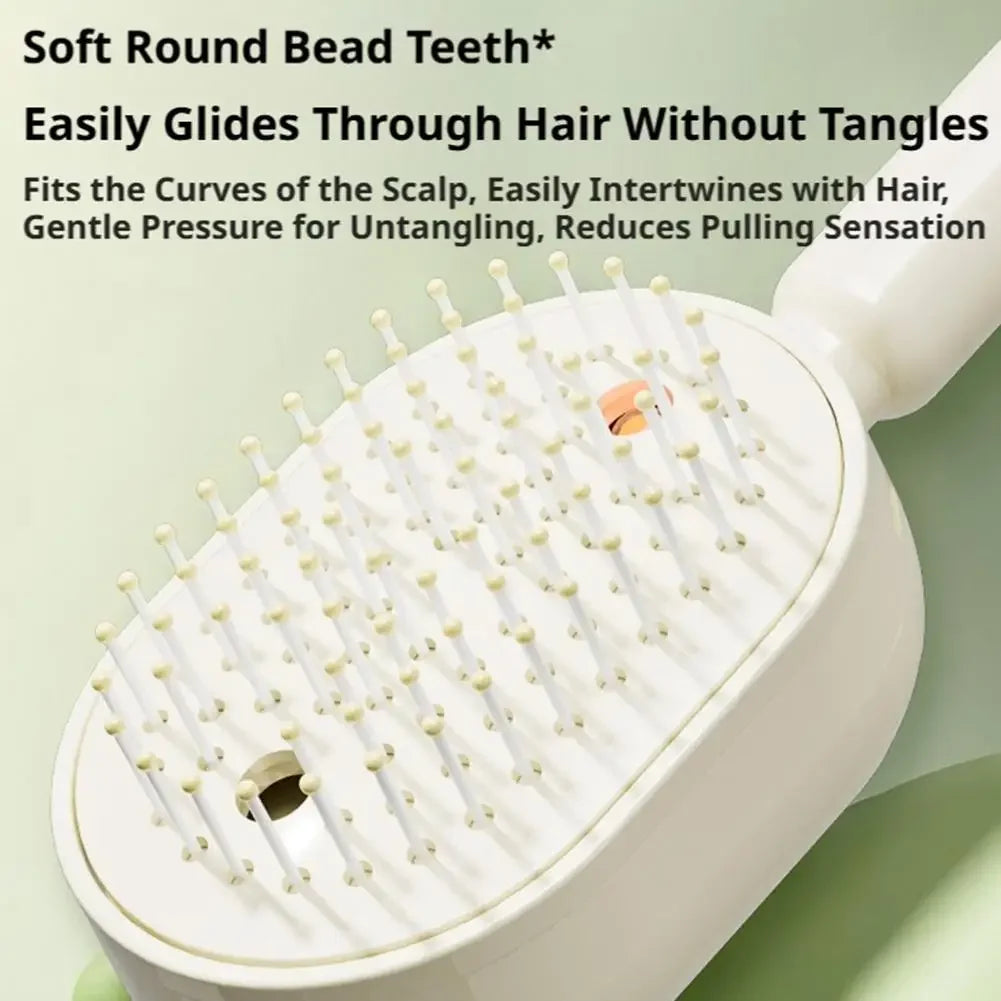 HOT Electric Spray Hair Comb Air Cushion Massage 3 in 1 Self Cleaning Steam