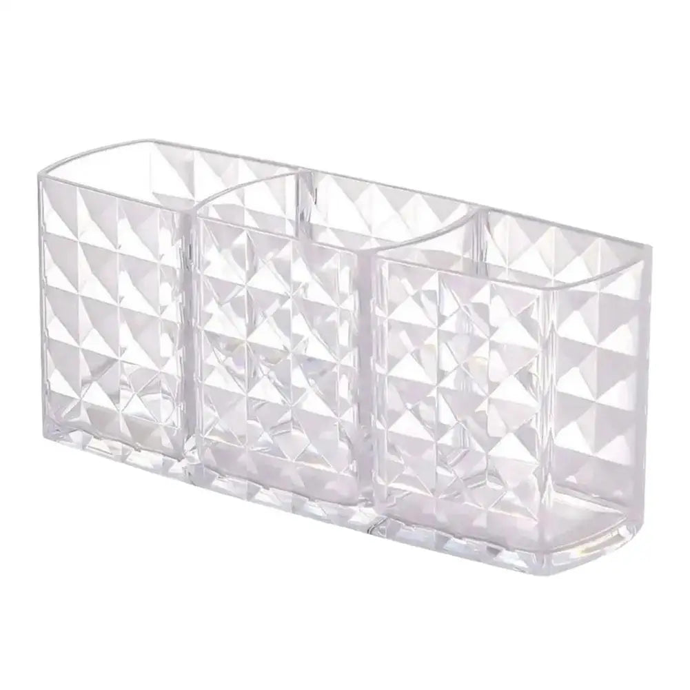 3 Slots Makeup Brush Holder Makeup Organizer Cosmetic Storage Box Lipstick Eyebrow Pencil Display Stand Acrylic Transparent Box