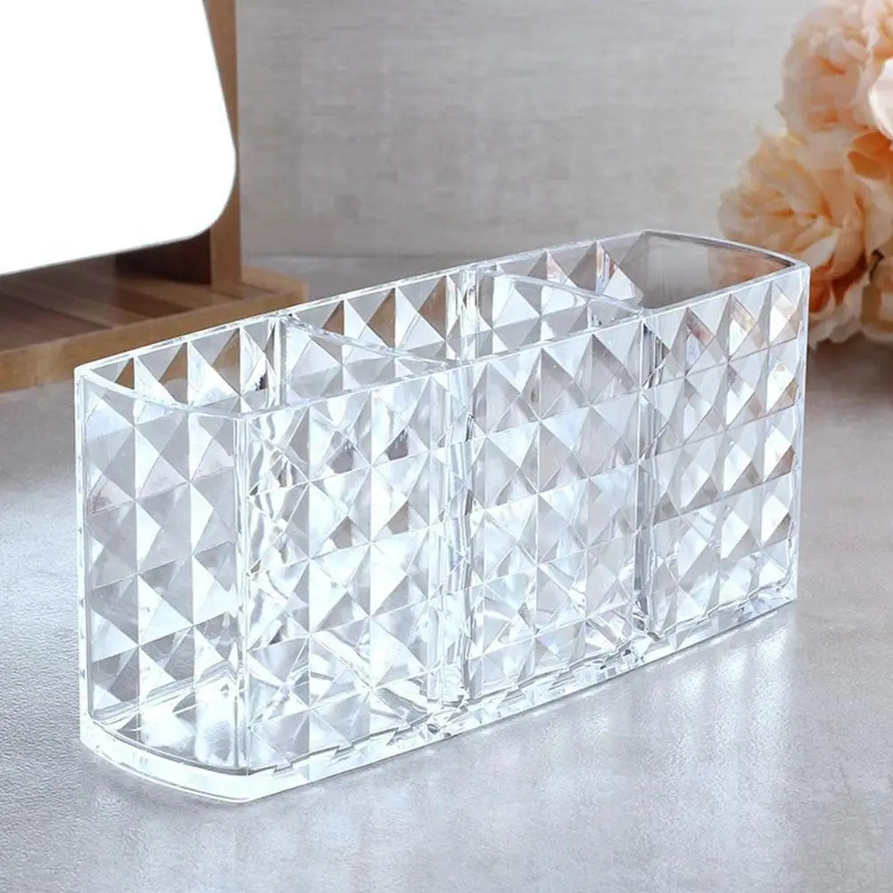 3 Slots Makeup Brush Holder Makeup Organizer Cosmetic Storage Box Lipstick Eyebrow Pencil Display Stand Acrylic Transparent Box