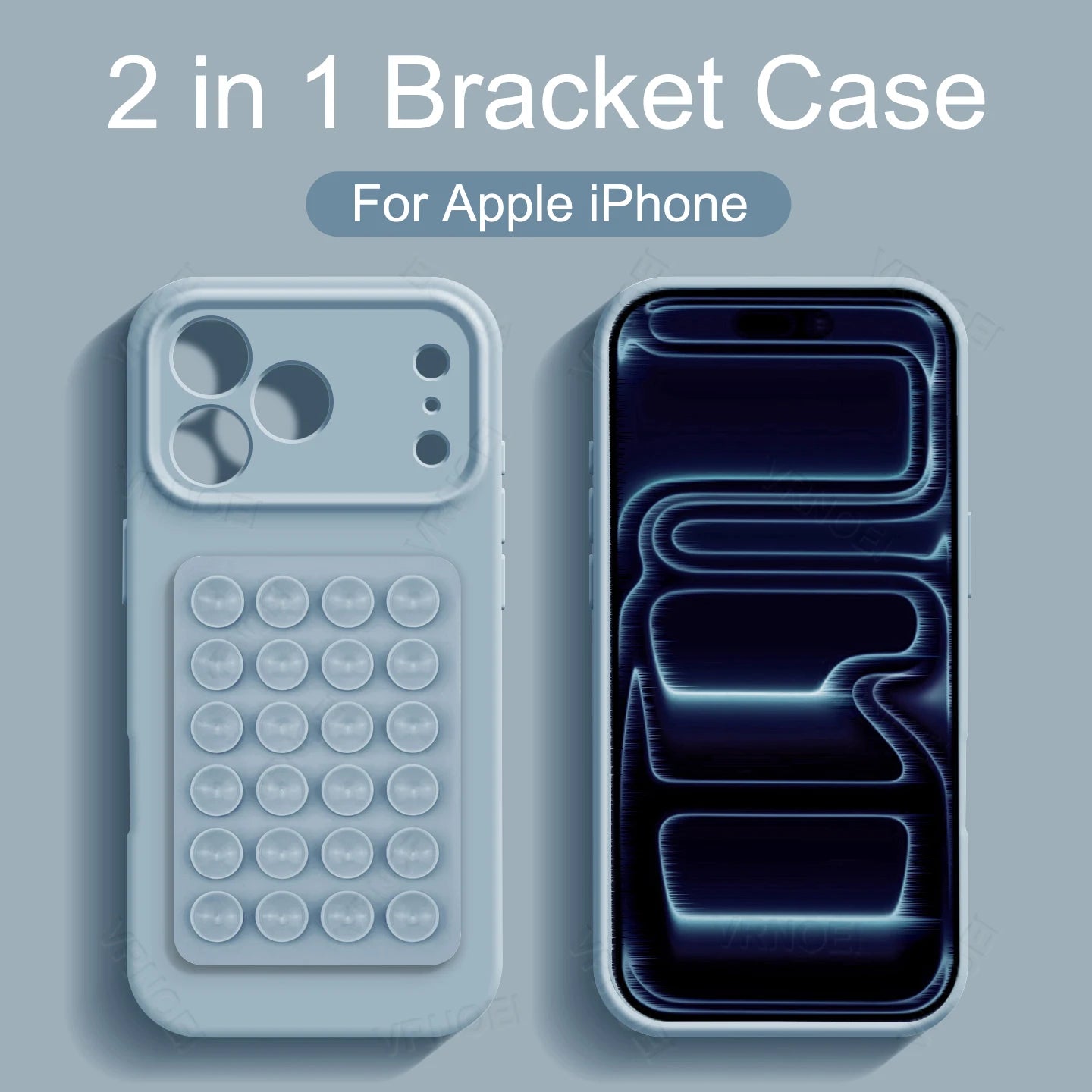 Silicone Suction cup holder case For iPhone 17 14 12 11 13 15 16 Pro Max Solid Color Cover For 16 15 14 Plus Air Accessories