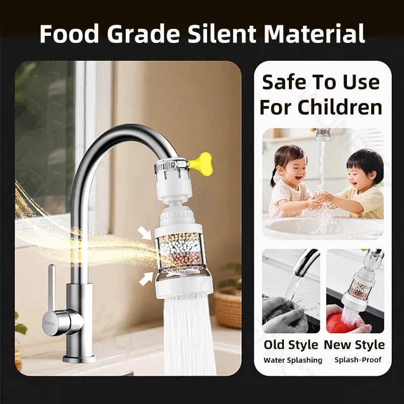 Universal Faucet Filter Interface Universal Water Filter Rotating Splash-Proof Universal Pressure Boosting 360° Rotation