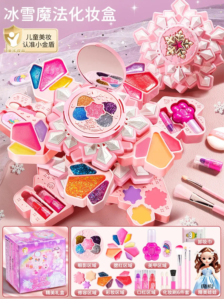 Kids Washable Makeup Girl Toys - Kids Makeup Kit for Girl, Real Make Up Set, Little Girls Makeup Kit for Toddler Kid Children Pr