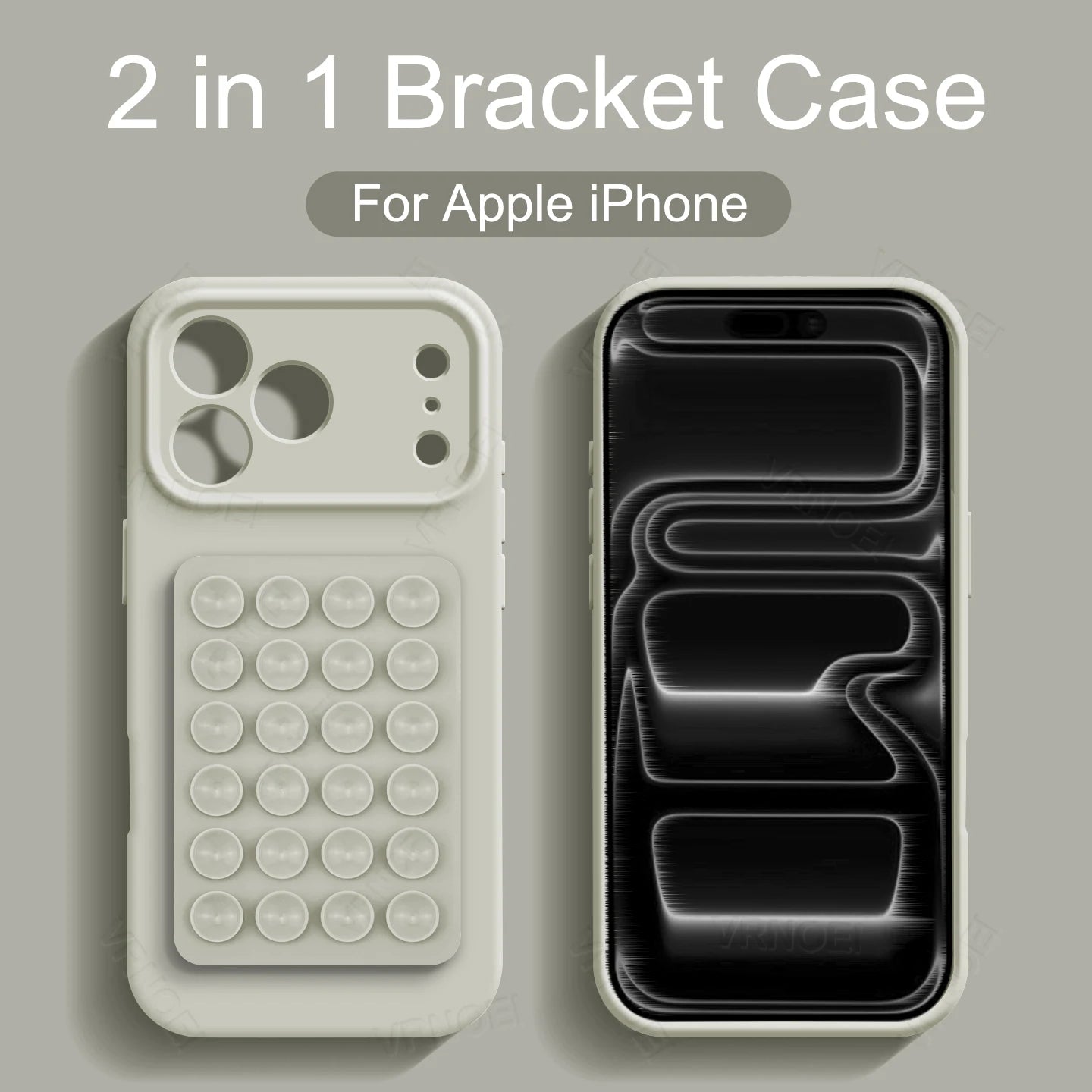 Silicone Suction cup holder case For iPhone 17 14 12 11 13 15 16 Pro Max Solid Color Cover For 16 15 14 Plus Air Accessories