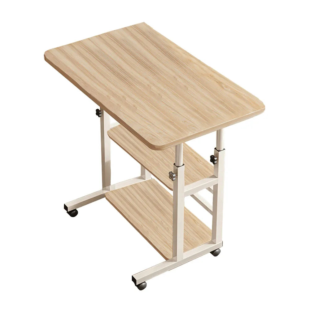 Height Adjustable Mobile Table Overbed Desk with Wheels Multi Color