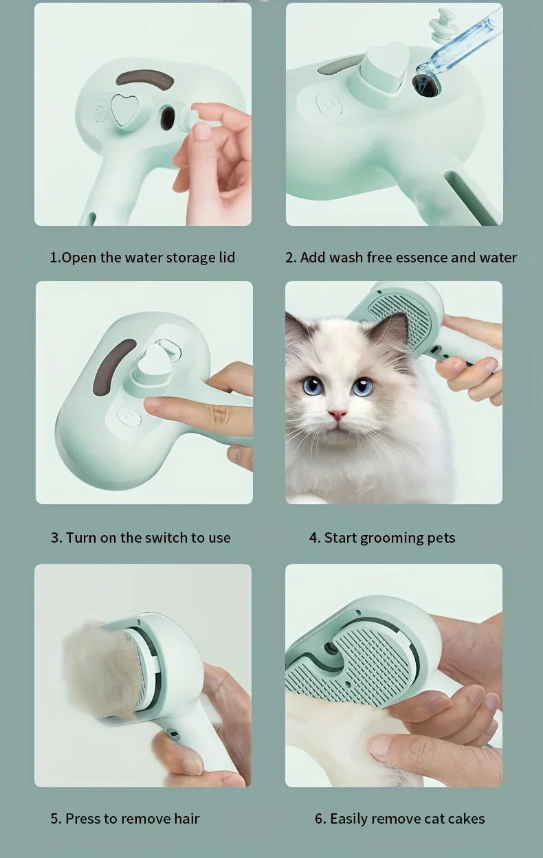 Pet Spray Hair Comb Professional Electric Hair Straightener Comb Brush For Cat Pet