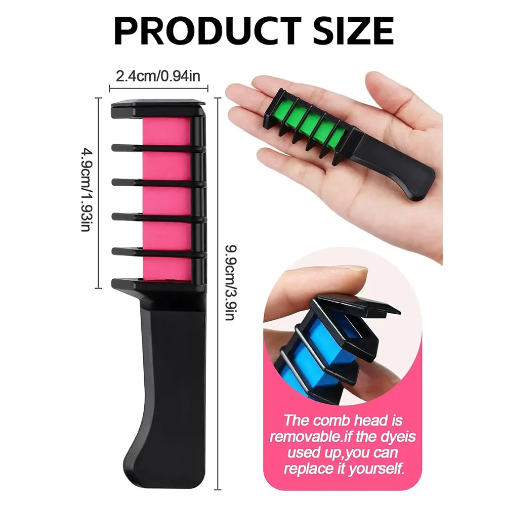 6/10PC Children S Hair Dye Comb Toy Set Girls Makeup Pretend Play Disposable Multi Color Hair Dye Outfit Role Playing Prop Set