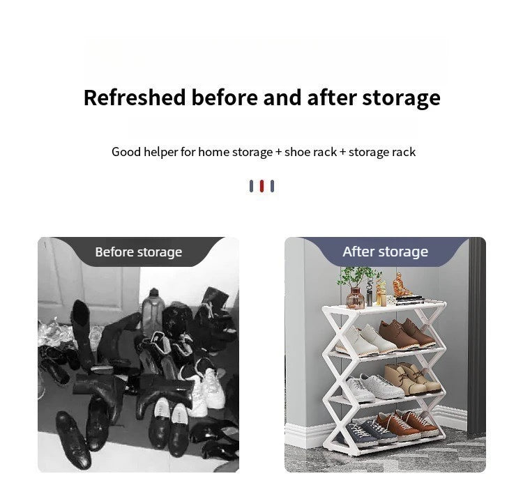 Simple Multi-layer Shoe Rack Dormitory Storage Shoe Cabinet Simple Assembly Home Entrance Dust-proof Indoor Storage Rack