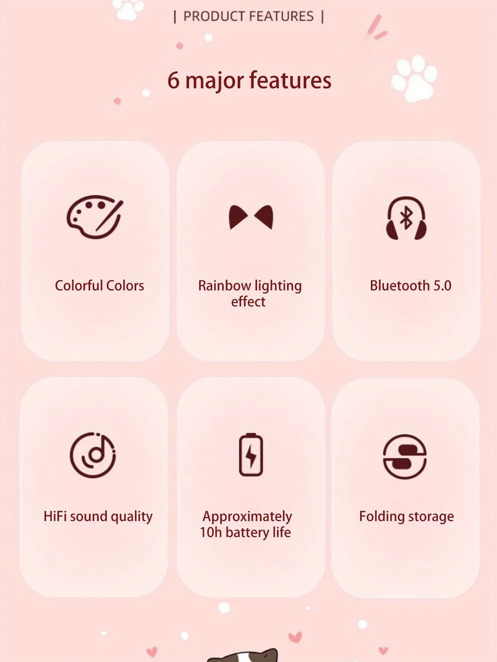 Flash Light Cute Cat Ears Wireless Headphone with Mic Control LED Kid Girl Stereo Music Helmet Phone Bluetooth Headset Gift