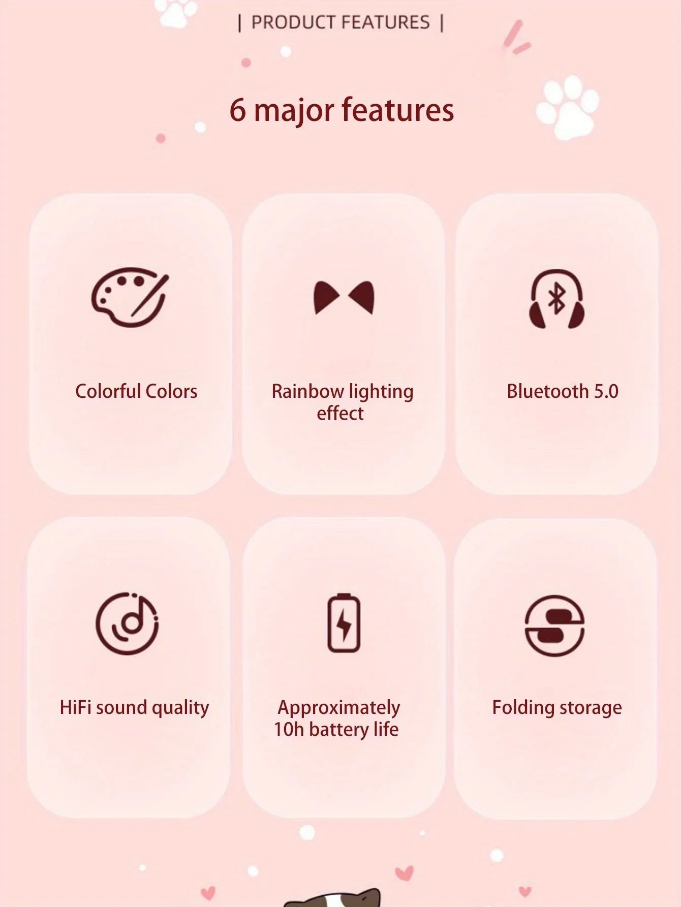 Flash Light Cute Cat Ears Wireless Headphone with Mic Control LED Kid Girl Stereo Music Helmet Phone Bluetooth Headset Gift