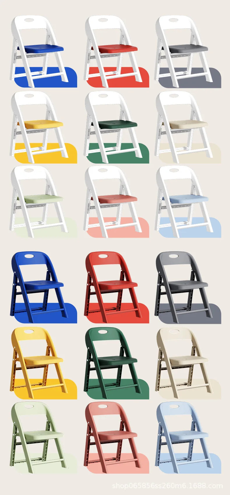 Folding Back Chair Small Bench Household Children's Non-slip Stool Thickened Living Room Shoe Changing Stool Kindergarten Chair