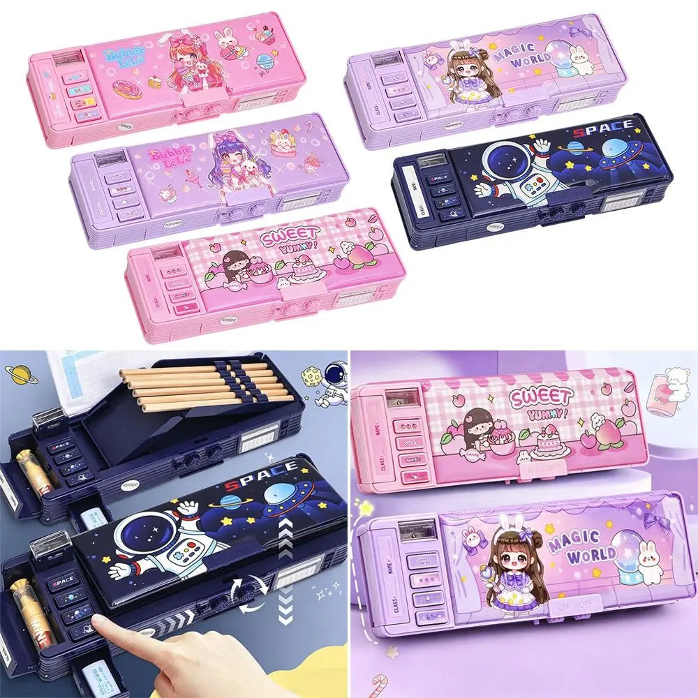 Pencil Box Storage Organizer Stationery Case Students