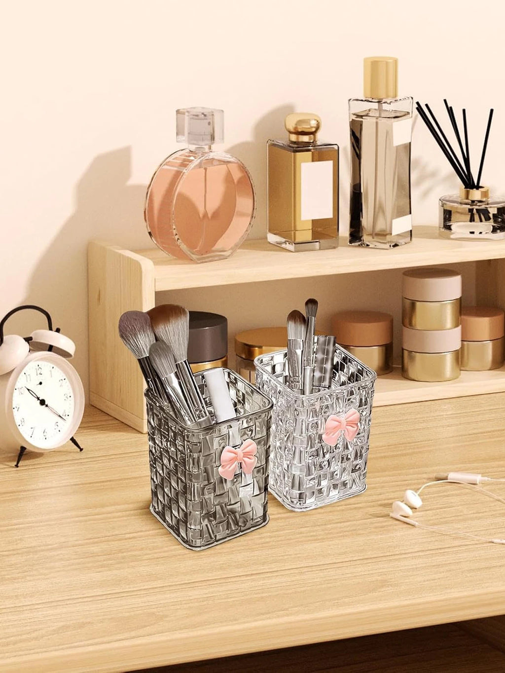 Clear Acrylic Makeup Brushes Storage Box Desk Cosmetic Organizer Lipstick Storage Nail Polish Display Stand Rack Jewelry Case