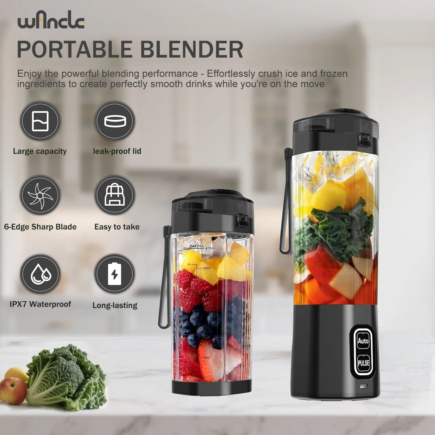 Portable Electric Juice Maker Blender 700ML USB Rechargeable Fruit Mixer