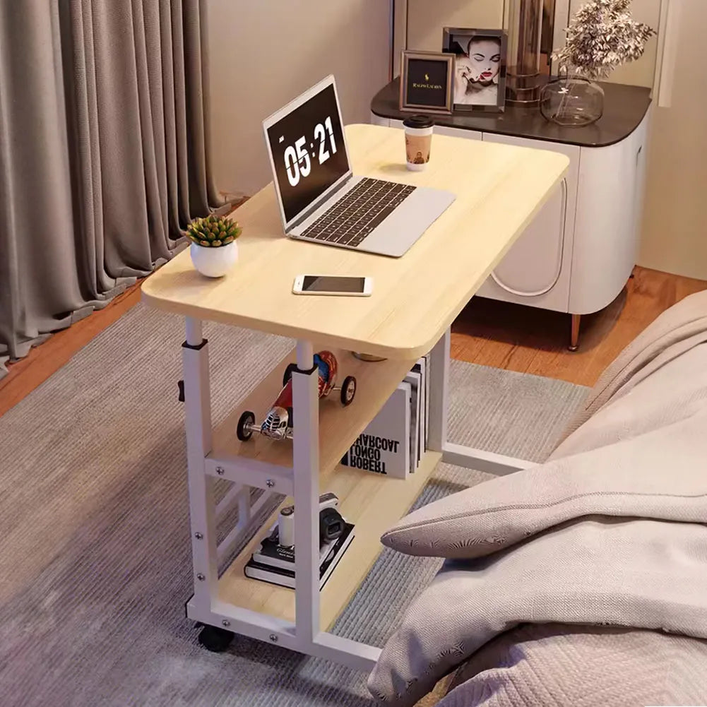 Height Adjustable Mobile Table Overbed Desk with Wheels Multi Color