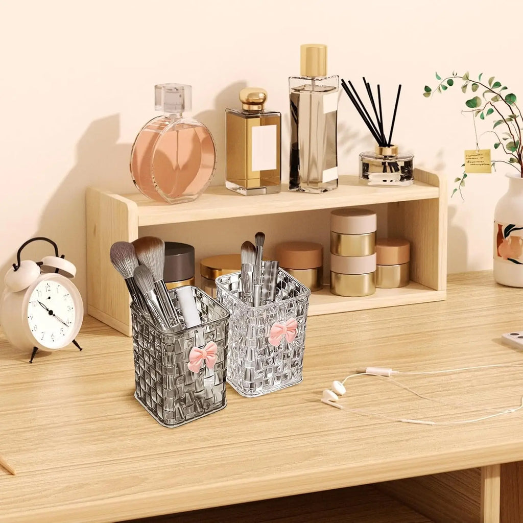 Clear Acrylic Makeup Brushes Storage Box Desk Cosmetic Organizer Lipstick Storage Nail Polish Display Stand Rack Jewelry Case