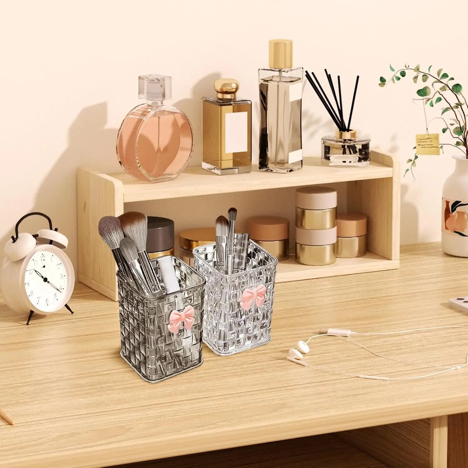 Clear Acrylic Makeup Brushes Storage Box Desk Cosmetic Organizer Lipstick Storage Nail Polish Display Stand Rack Jewelry Case