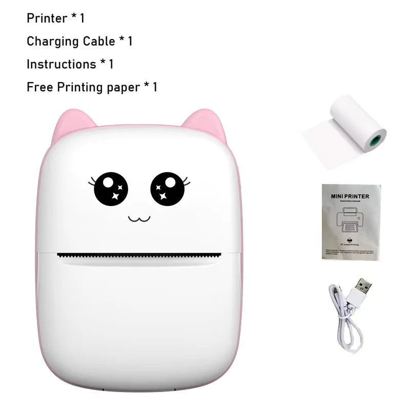 Mini Cat Bluetooth Thermal Printer – Pocket Photo & Label Printer (58mm)