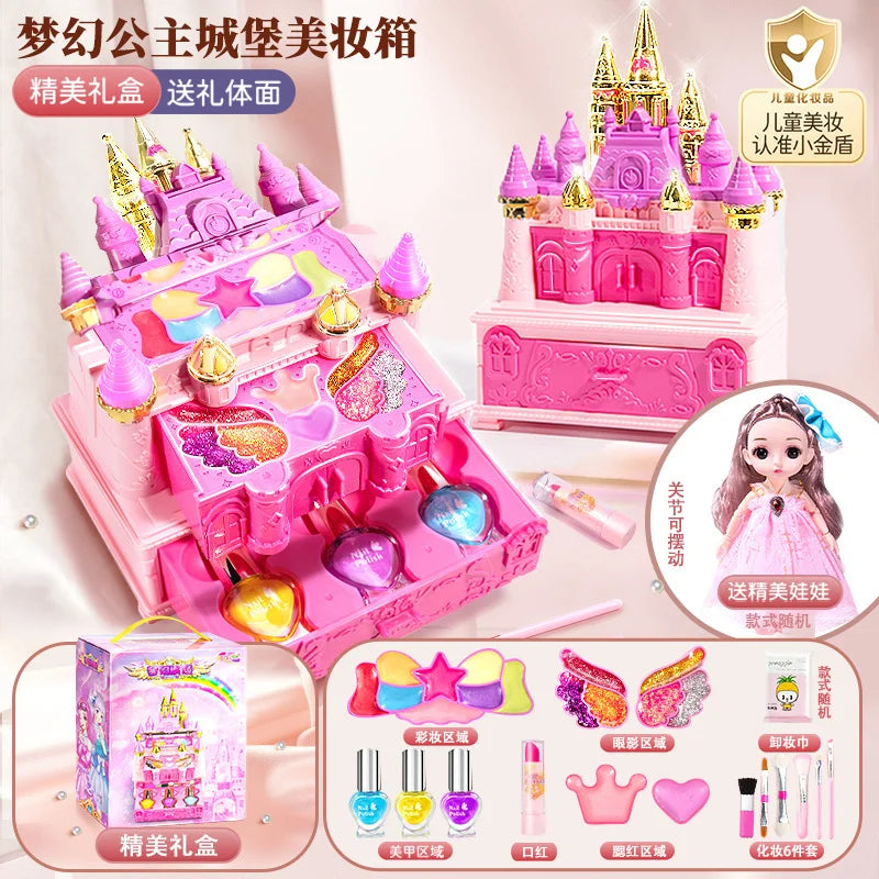 Kids Washable Makeup Girl Toys - Kids Makeup Kit for Girl, Real Make Up Set, Little Girls Makeup Kit for Toddler Kid Children Pr