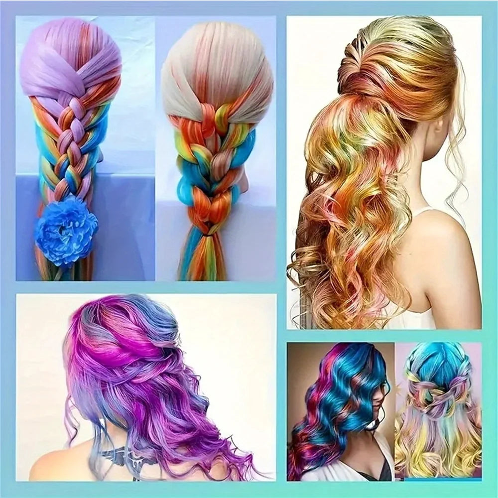 6/10PC Children S Hair Dye Comb Toy Set Girls Makeup Pretend Play Disposable Multi Color Hair Dye Outfit Role Playing Prop Set