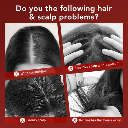 Electric Vibration Scalp Massager & Advanced Red Light Hair Growth Brush