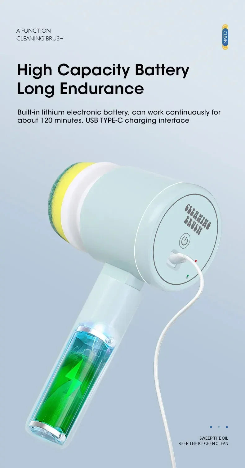 Spin Scrubber Electric Rechargeable with 5-in-1 Brush Heads