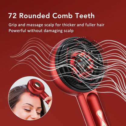 Electric Vibration Scalp Massager & Advanced Red Light Hair Growth Brush