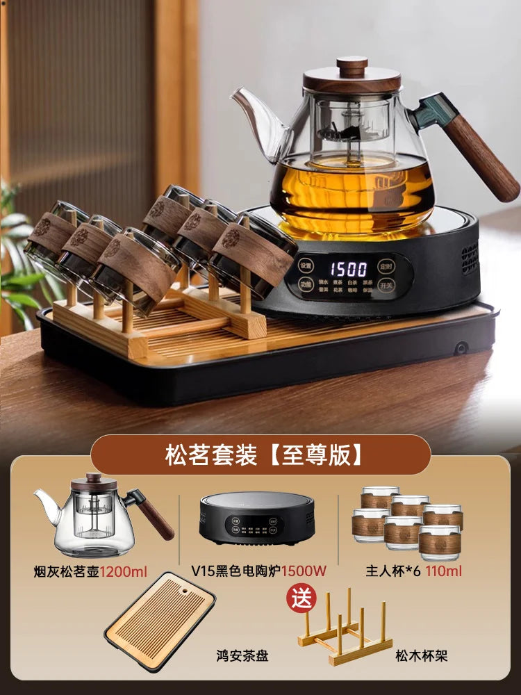 Tea Brewing Stove Set Glass Teapot Tea Brewing Household Small Electric Ceramic Stove Tea Tray Tetera Electrica