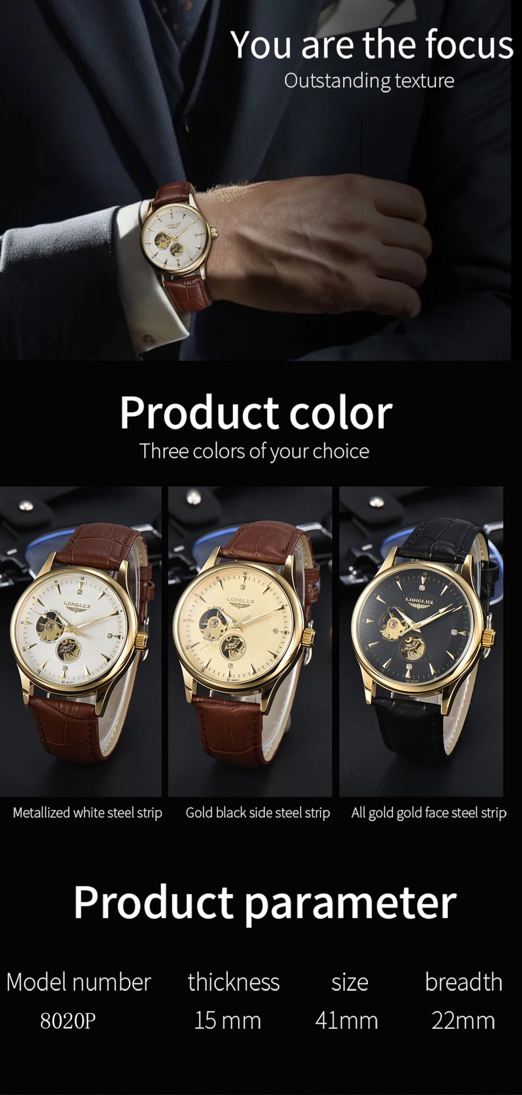 Watch Elegant Style Waterproof Mens Watch Men Gift