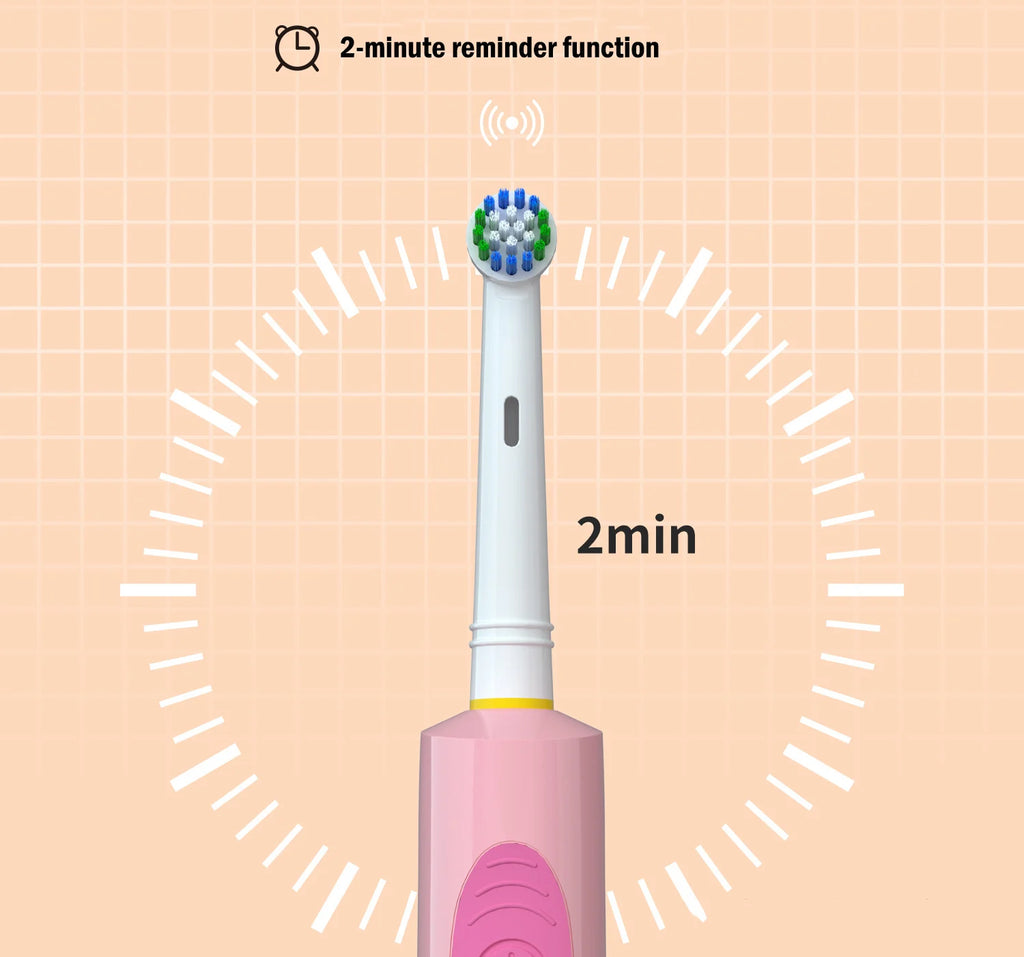 Kids Electric Toothbrush Soft Bristle Colorful Cartoon Rounded Vibrate Heads Teeth Brush Gum Care Battery Power 3-15 Years Old