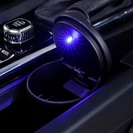 Car Ashtray LED Portable One Touch Open Automatic Indicator Blue Light Flame Retardant Smoke Cigar Ash Tray Car Accessories